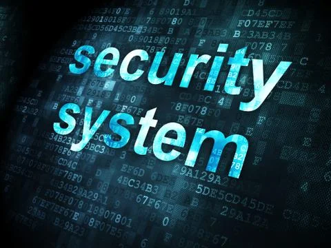 Safety concept: Security System on digital background Stock Illustration
