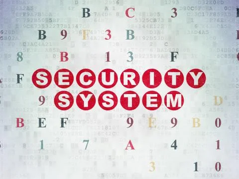 Safety concept: Security System on Digital Data Paper background Illustrazione stock