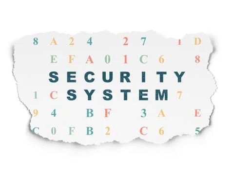 Safety concept: Security System on Torn Paper background Stock Illustration