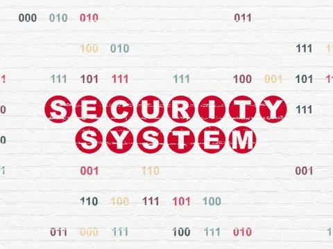 Safety concept: Security System on wall background Illustrazione stock