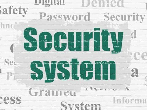 Safety concept: Security System on wall background Stock Illustration