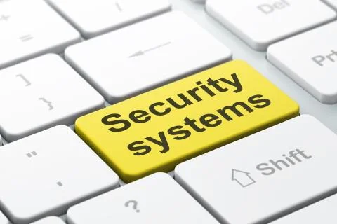Safety concept: Security Systems on computer keyboard background Stock Illustration