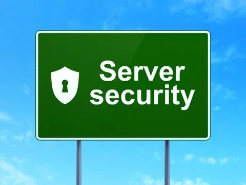 Safety concept: Server Security and Shield With Keyhole Illustrazione stock