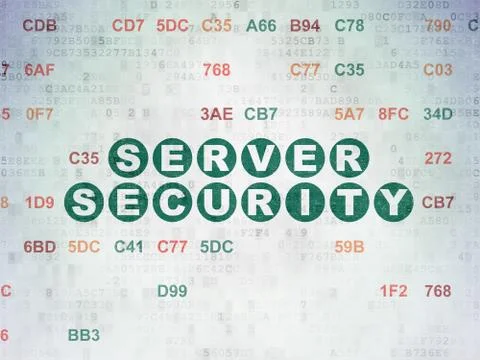 Safety concept: Server Security on Digital Data Paper background Stock Illustration