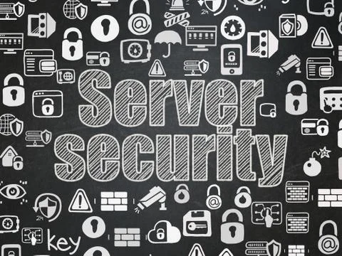 Safety concept: Server Security on School board background Illustrazione stock
