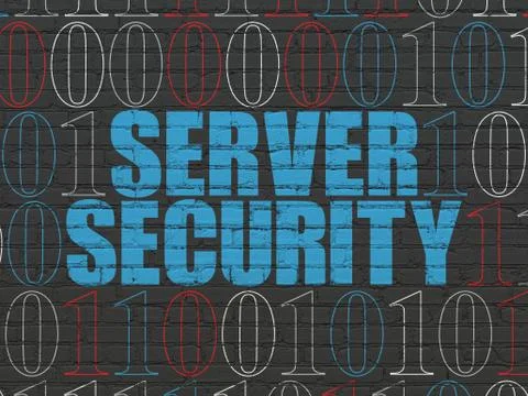 Safety concept: Server Security on wall background Illustrazione stock