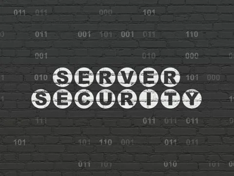 Safety concept: Server Security on wall background Stock Illustration