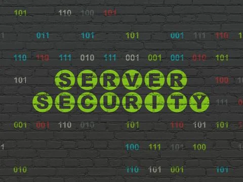 Safety concept: Server Security on wall background Illustrazione stock