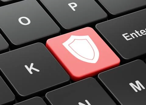 Safety concept: Shield on computer keyboard background Illustrazione stock