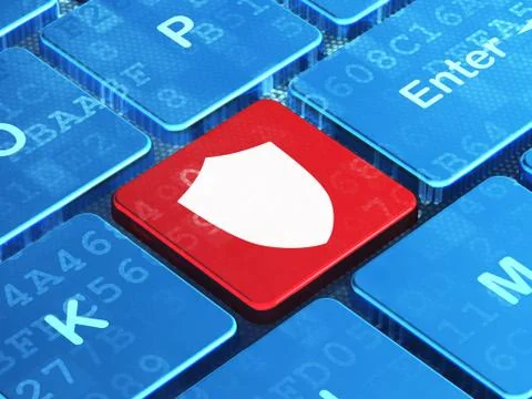 Safety concept: Shield on computer keyboard background Stock Illustration