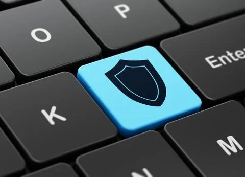 Safety concept: Shield on computer keyboard background Stock Illustration