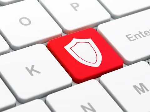 Safety concept: Shield on computer keyboard background Stock Illustration