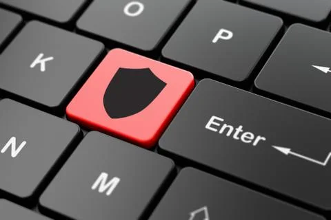 Safety concept: Shield on computer keyboard background Stock Illustration