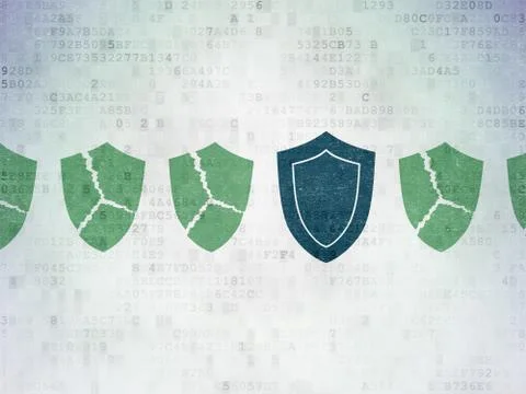 Safety concept: shield icon on Digital Paper background 스톡 일러스트