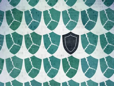 Safety concept: shield icon on Digital Paper background Illustrazione stock