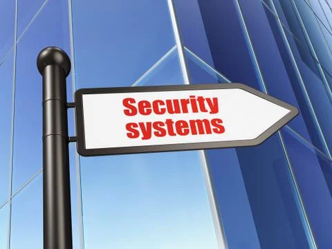 Safety concept: sign Security Systems on Building background Ilustración de archivo