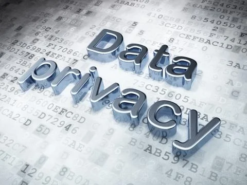 Safety concept: Silver Data Privacy on digital background Stock Illustration