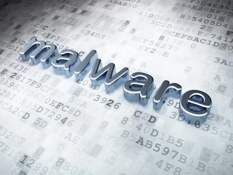 Safety concept: Silver Malware on digital background Stock Illustration