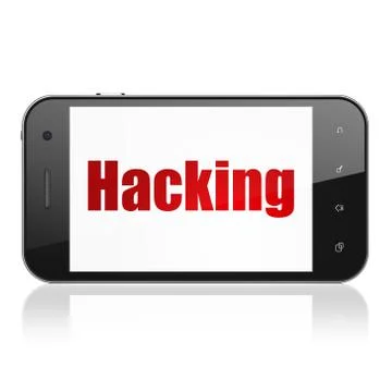 Safety concept: Smartphone with Hacking on display Stock Illustration