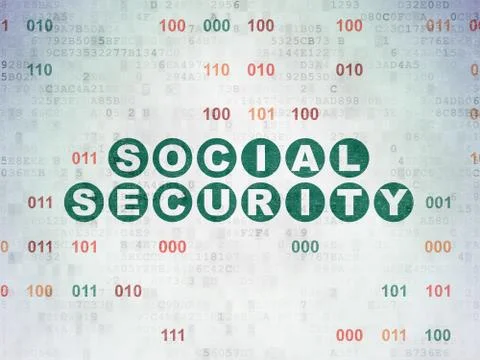 Safety concept: Social Security on Digital Data Paper background Illustrazione stock