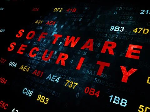 Safety concept: Software Security on Digital background Stock Illustration