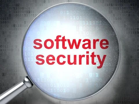 Safety concept: Software Security with optical glass Stock Illustration