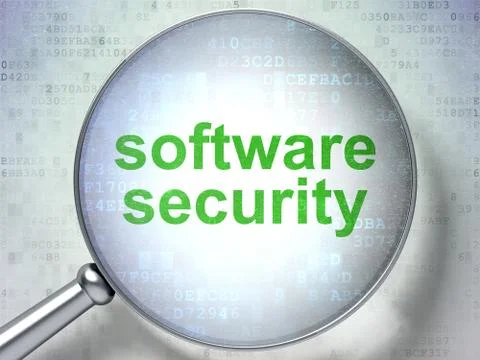 Safety concept: Software Security with optical glass Stock Illustration
