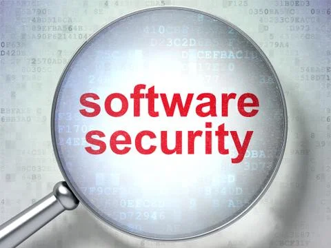 Safety concept: Software Security with optical glass Stock Illustration