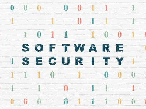 Safety concept: Software Security on wall background Stock Illustration