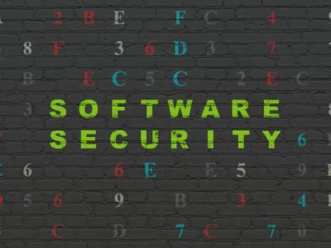 Safety concept: Software Security on wall background Stock Illustration