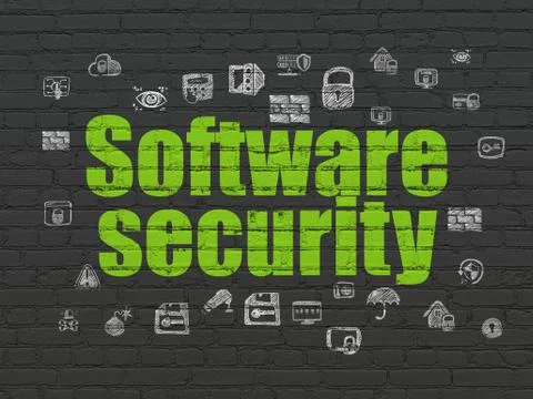 Safety concept: Software Security on wall background Stock Illustration