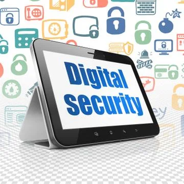 Safety concept: Tablet Computer with Digital Security on display Stock Illustration