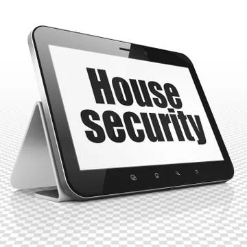 Safety concept: Tablet Computer with House Security on display Illustrazione stock