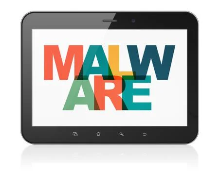 Safety concept: Tablet Computer with Malware on  display Stock Illustration