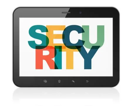 Safety concept: Tablet Computer with Security on  display イラスト素材