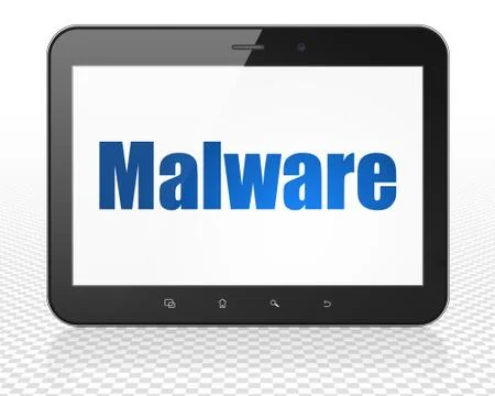 Safety concept: Tablet Pc Computer with Malware on display Stock-Illustration