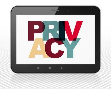 Safety concept: Tablet Pc Computer with Privacy on  display Stockillustratie