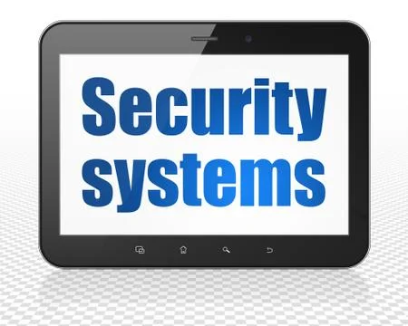 Safety concept: Tablet Pc Computer with Security Systems on display Stock Illustration