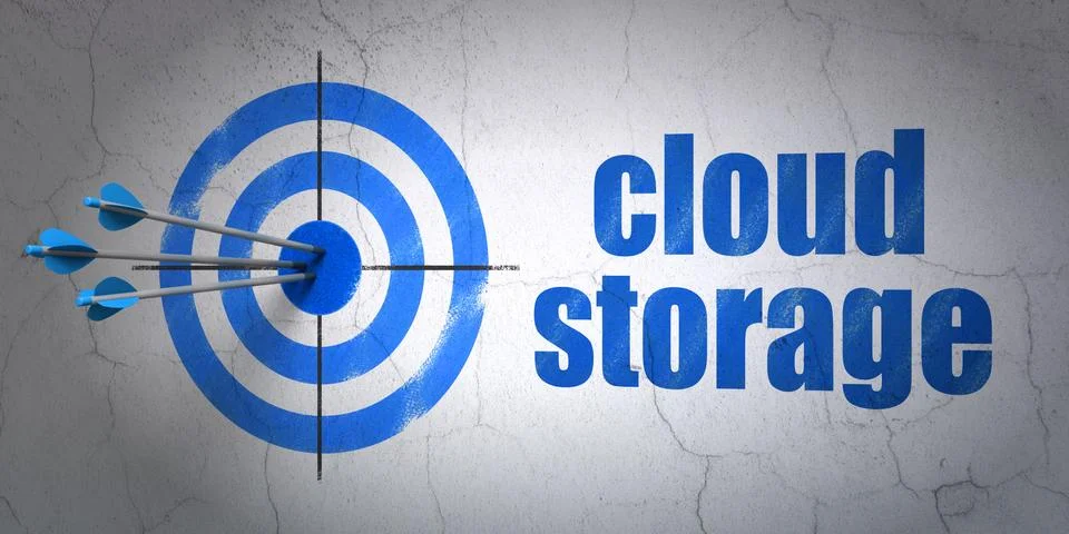 Safety concept: target and Cloud Storage on wall background イラスト素材