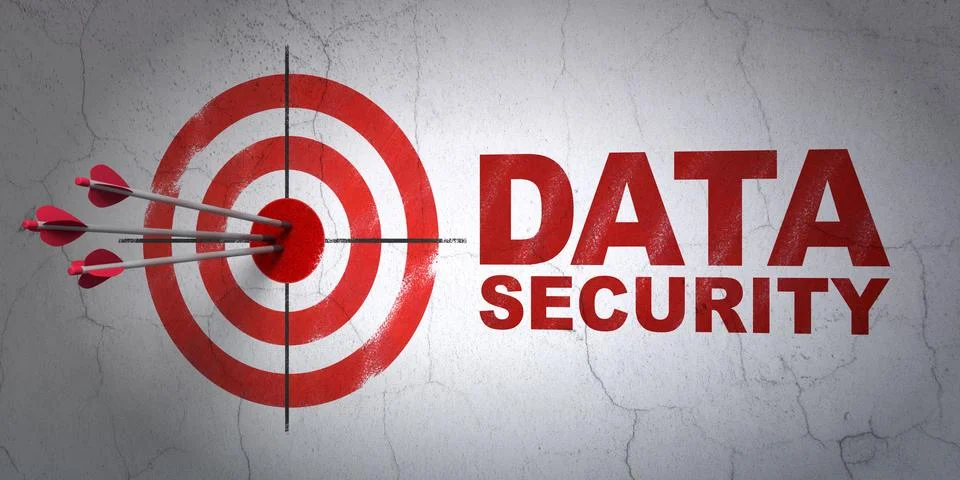 Safety concept: target and Data Security on wall background Stock Illustration
