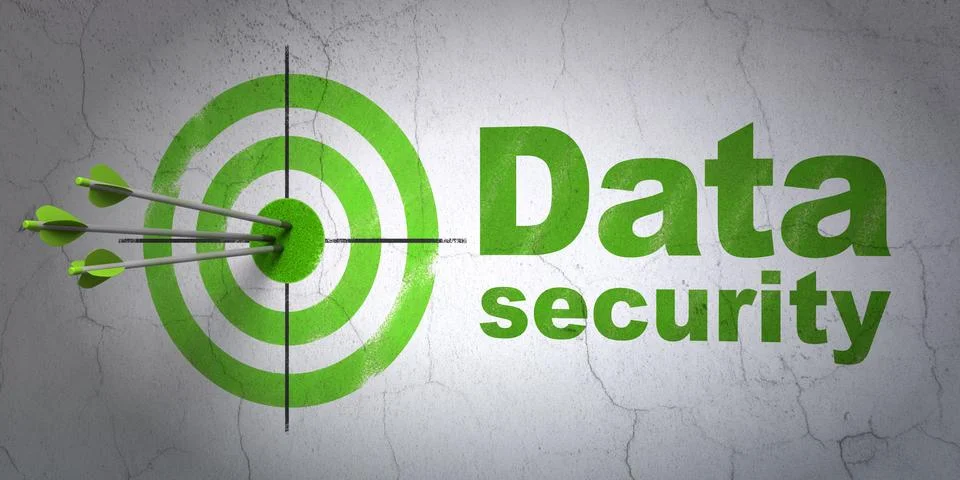 Safety concept: target and Data Security on wall background Stock Illustration