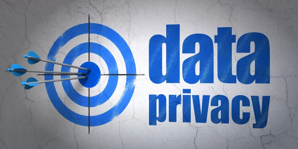 Safety concept: target and Data Privacy on wall background Stock Illustration