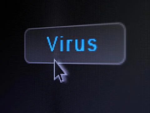 Safety concept: Virus on digital button background Stock Illustration