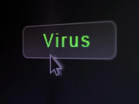 Safety concept: Virus on digital button background Stockillustratie