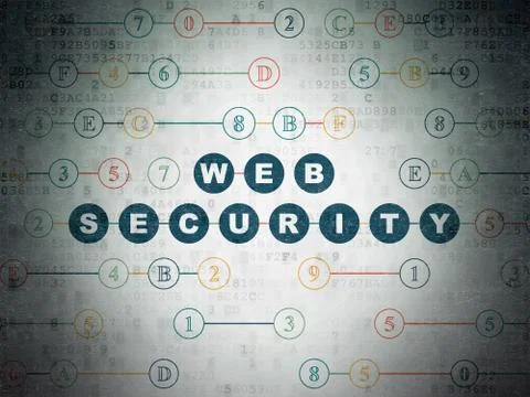 Safety concept: Web Security on Digital Data Paper background Illustrazione stock