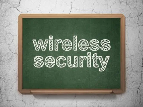 Safety concept: Wireless Security on chalkboard background Illustrazione stock