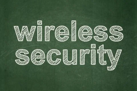 Safety concept: Wireless Security on chalkboard background 스톡 일러스트