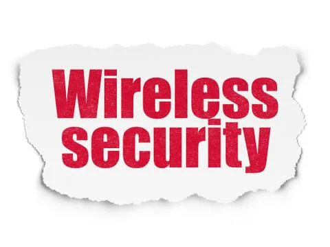 Safety concept: Wireless Security on Torn Paper background 스톡 일러스트