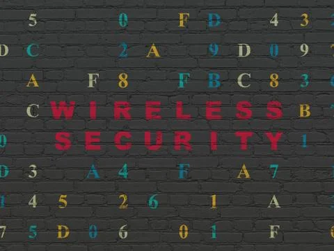 Safety concept: Wireless Security on wall background 스톡 일러스트