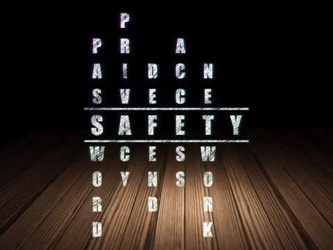 Safety concept: word Safety in solving Crossword Puzzle Stock Illustration